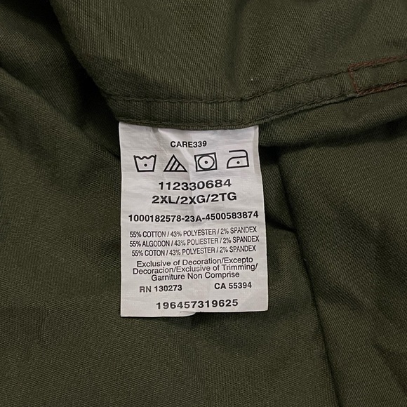 Wrangler Shirt Men's XXL Olive Green Button Up Short Sleeve‎ Utility Pockets - Picture 7 of 10